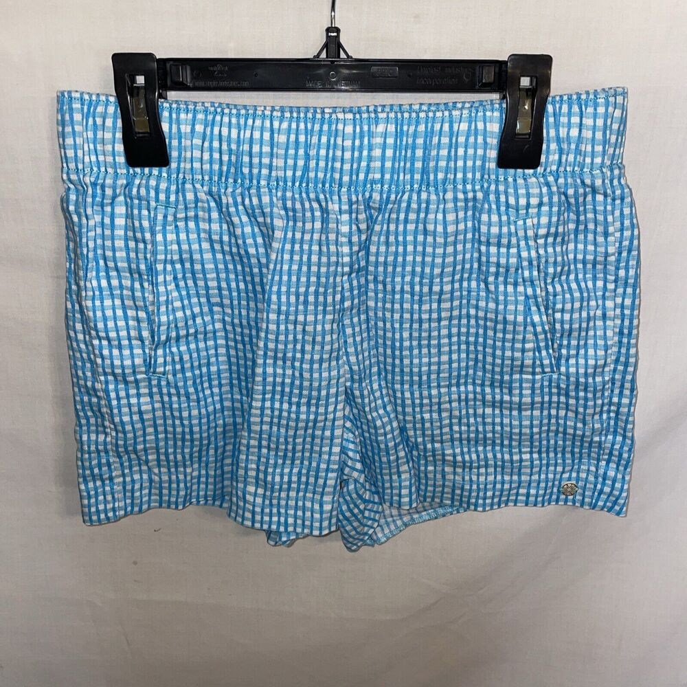 Lilly Pulitzer Linen Shorts Women’s Size XXS Blue White Striped Elastic Waist 27